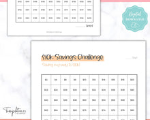 Load image into Gallery viewer, Savings Challenge BUNDLE, 5k, 10k & 20k Saving Tracker Printables, 5000, 10000, 20000, 100 Day, Cash Envelopes, Save Money, Budget, Finance | Colorful Sky