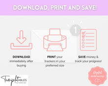 Load image into Gallery viewer, Savings Challenge BUNDLE, 5k, 10k & 20k Saving Tracker Printables, 5000, 10000, 20000, 100 Day, Cash Envelopes, Save Money, Budget, Finance | Pastel Rainbow