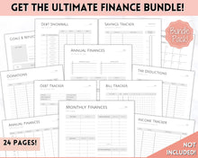 Load image into Gallery viewer, Savings Challenge BUNDLE, 5k, 10k & 20k Saving Tracker Printables, 5000, 10000, 20000, 100 Day, Cash Envelopes, Save Money, Budget, Finance | Pink