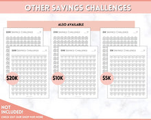 Load image into Gallery viewer, Savings Challenge BUNDLE, 5k, 10k & 20k Saving Tracker Printables, 5000, 10000, 20000, 100 Day, Cash Envelopes, Save Money, Budget, Finance | Pink