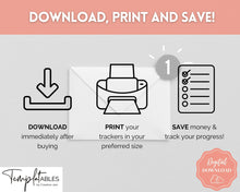 Load image into Gallery viewer, Savings Challenge BUNDLE, 5k, 10k & 20k Saving Tracker Printables, 5000, 10000, 20000, 100 Day, Cash Envelopes, Save Money, Budget, Finance | Pink