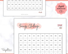 Load image into Gallery viewer, Savings Challenge BUNDLE, 5k, 10k & 20k Saving Tracker Printables, 5000, 10000, 20000, 100 Day, Cash Envelopes, Save Money, Budget, Finance | Pink Scrawl