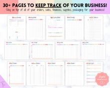 Load image into Gallery viewer, Small Business TRACKER BUNDLE, Order, Inventory, Income, Expenses, Profit, Sales, Etsy Shop, Reseller, Owner, Side Hustle Printable Planner | Rainbow