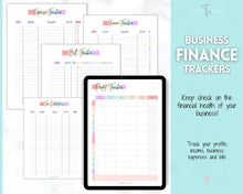 Load image into Gallery viewer, Small Business TRACKER BUNDLE, Order, Inventory, Income, Expenses, Profit, Sales, Etsy Shop, Reseller, Owner, Side Hustle Printable Planner | Rainbow
