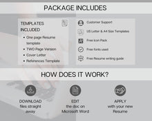 Load image into Gallery viewer, Sorority Recruitment Template, Sorority Resume Template Kit, Professional Resume Template Packet, Executive Curriculum Vitae Template Bundle | Style 4
