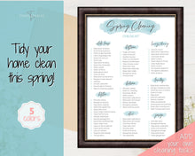 Load image into Gallery viewer, Spring Cleaning Checklist, Cleaning Schedule, Printable Cleaning Planner, Editable House Cleaning List, Deep Clean Home Routine Housekeeping | Blue
