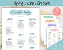 Load image into Gallery viewer, Spring Cleaning Checklist, Cleaning Schedule, Printable Cleaning Planner, Editable House Cleaning List, Deep Clean Home Routine Housekeeping | Blue