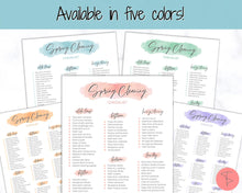 Load image into Gallery viewer, Spring Cleaning Checklist, Cleaning Schedule, Printable Cleaning Planner, Editable House Cleaning List, Deep Clean Home Routine Housekeeping | Blue