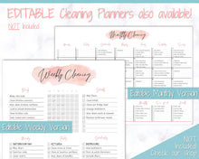 Load image into Gallery viewer, Spring Cleaning Checklist, Cleaning Schedule, Printable Cleaning Planner, Editable House Cleaning List, Deep Clean Home Routine Housekeeping | Blue
