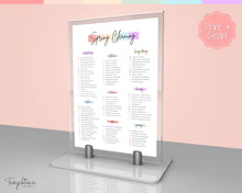 Load image into Gallery viewer, Spring Cleaning Checklist, Cleaning Schedule, Printable Cleaning Planner, Editable House Cleaning List, Deep Clean Home Routine Housekeeping | Colorful