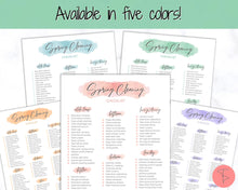 Load image into Gallery viewer, Spring Cleaning Checklist, Cleaning Schedule, Printable Cleaning Planner, Editable House Cleaning List, Deep Clean Home Routine Housekeeping | Green
