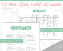 Load image into Gallery viewer, Spring Cleaning Checklist, Cleaning Schedule, Printable Cleaning Planner, Editable House Cleaning List, Deep Clean Home Routine Housekeeping | Green