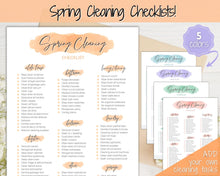 Load image into Gallery viewer, Spring Cleaning Checklist, Cleaning Schedule, Printable Cleaning Planner, Editable House Cleaning List, Deep Clean Home Routine Housekeeping | Orange