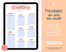 Load image into Gallery viewer, Spring Cleaning Checklist, Cleaning Schedule, Printable Cleaning Planner, Editable House Cleaning List, Deep Clean Home Routine Housekeeping | Orange