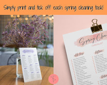 Load image into Gallery viewer, Spring Cleaning Checklist, Cleaning Schedule, Printable Cleaning Planner, Editable House Cleaning List, Deep Clean Home Routine Housekeeping | Orange