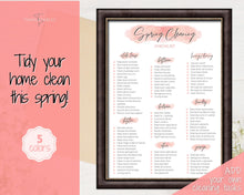 Load image into Gallery viewer, Spring Cleaning Checklist, Cleaning Schedule, Printable Cleaning Planner, Editable House Cleaning List, Deep Clean Home Routine Housekeeping | Pink
