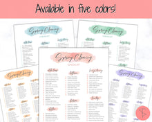 Load image into Gallery viewer, Spring Cleaning Checklist, Cleaning Schedule, Printable Cleaning Planner, Editable House Cleaning List, Deep Clean Home Routine Housekeeping | Pink