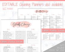 Load image into Gallery viewer, Spring Cleaning Checklist, Cleaning Schedule, Printable Cleaning Planner, Editable House Cleaning List, Deep Clean Home Routine Housekeeping | Pink