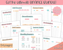 Load image into Gallery viewer, Subscription Tracker Printable, Expense Tracker, Budget Planner, Monthly Membership Log, Annual Bill Organizer, Finance, Planner Binder | Colorful Sky