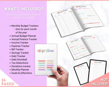 Load image into Gallery viewer, Subscription Tracker Printable, Expense Tracker, Budget Planner, Monthly Membership Log, Annual Bill Organizer, Finance, Planner Binder | Pastel Rainbow
