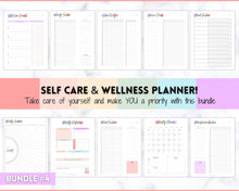 Load image into Gallery viewer, Ultimate PLANNER BUNDLE! Printable Goal Planner, Finances & Budget Planner, Fitness Planner, Self Care Journal, Life, Health | Pastel Rainbow