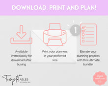 Load image into Gallery viewer, Ultimate PLANNER BUNDLE! Printable Goal Planner, Finances & Budget Planner, Fitness Planner, Self Care Journal, Life, Health | Pastel Rainbow