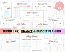 Load image into Gallery viewer, Ultimate PLANNER BUNDLE! Printable Goal Planner, Finances & Budget Planner, Fitness Planner, Self Care Journal, Life, Health | Pastel Rainbow
