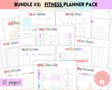 Load image into Gallery viewer, Ultimate PLANNER BUNDLE! Printable Goal Planner, Finances & Budget Planner, Fitness Planner, Self Care Journal, Life, Health | Pastel Rainbow