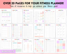 Load image into Gallery viewer, Ultimate PLANNER BUNDLE! Printable Goal Planner, Finances & Budget Planner, Fitness Planner, Self Care Journal, Life, Health | Pastel Rainbow