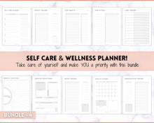Load image into Gallery viewer, Ultimate PLANNER BUNDLE! Printable Goal Planner, Finances & Budget Planner, Fitness Planner, Self Care Journal, Life, Health | Pink