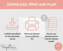 Load image into Gallery viewer, Ultimate PLANNER BUNDLE! Printable Goal Planner, Finances & Budget Planner, Fitness Planner, Self Care Journal, Life, Health | Pink