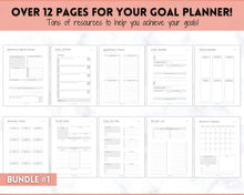 Load image into Gallery viewer, Ultimate PLANNER BUNDLE! Printable Goal Planner, Finances & Budget Planner, Fitness Planner, Self Care Journal, Life, Health | Pink