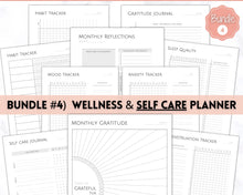 Load image into Gallery viewer, Ultimate PLANNER BUNDLE! Printable Goal Planner, Finances & Budget Planner, Fitness Planner, Self Care Journal, Life, Health | Pink