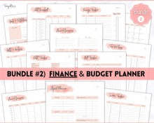 Load image into Gallery viewer, Ultimate PLANNER BUNDLE! Printable Goal Planner, Finances & Budget Planner, Fitness Planner, Self Care Journal, Life, Health | Pink Watercolor