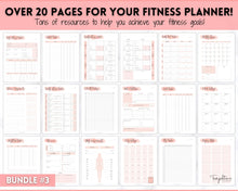 Load image into Gallery viewer, Ultimate PLANNER BUNDLE! Printable Goal Planner, Finances & Budget Planner, Fitness Planner, Self Care Journal, Life, Health | Pink Watercolor