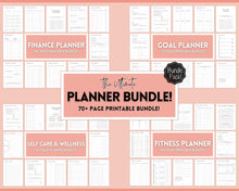 Load image into Gallery viewer, Ultimate PLANNER BUNDLE! Printable Goal Planner, Finances & Budget Planner, Fitness Planner, Self Care Journal, Life, Health | Pink