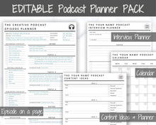 Load image into Gallery viewer, Ultimate PODCAST Launch Kit! BUNDLE - Podcast Planner, Instagram Template, Social Media Facebook Media, Content Strategy, Cover Art, Logo | Mono