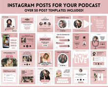 Load image into Gallery viewer, Ultimate PODCAST Launch Kit! BUNDLE - Podcast Planner, Instagram Template, Social Media Facebook Media, Content Strategy, Cover Art, Logo | Pink Vol 2