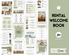 Load image into Gallery viewer, Ultimate VRBO Template BUNDLE! Editable Vacation Rental Sign, Welcome Book Template, Airbnb Cleaning checklist, Business Tracker Spreadsheet | Green