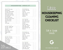 Load image into Gallery viewer, Ultimate VRBO Template BUNDLE! Editable Vacation Rental Sign, Welcome Book Template, Airbnb Cleaning checklist, Business Tracker Spreadsheet | Green