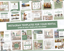 Load image into Gallery viewer, VRBO Template for Instagram! Editable Social Media Posts, Canva, Airbnb, Super host signs, Signage, Air bnb Vacation Rental, Welcome Book | Lovelo Green