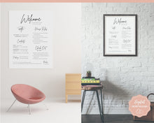 Load image into Gallery viewer, VRBO Welcome Sign Template, Wifi password Sign Printable, Airbnb Welcome Book, Host House Rules, Vacation Rental, Check Out, Air bnb Sign | Brit
