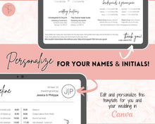 Load image into Gallery viewer, Wedding Day Timeline Template, EDITABLE order of events, Wedding Timeline, Wedding Schedule, Wedding Day Timeline, wedding itinerary program | Mono Brit