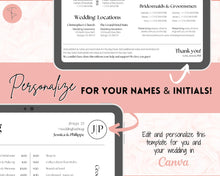 Load image into Gallery viewer, Wedding Day Timeline Template, EDITABLE order of events, Wedding Timeline, Wedding Schedule, Wedding Day Timeline, wedding itinerary program | Mono Lux