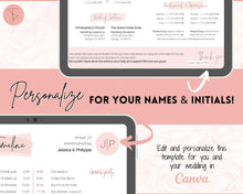 Load image into Gallery viewer, Wedding Day Timeline Template, EDITABLE order of events, Wedding Timeline, Wedding Schedule, Wedding Day Timeline, wedding itinerary program | Pink Handwritten