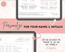 Load image into Gallery viewer, Wedding Day Timeline Template, EDITABLE order of events, Wedding Timeline, Wedding Schedule, Wedding Day Timeline, wedding itinerary program | Pink Lux