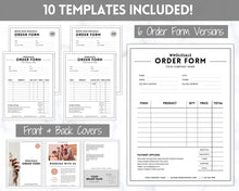 Load image into Gallery viewer, Wholesale Order Form Template! Editable Canva Template Printable, Small Business Invoice, Customer Sales Receipt Form, Price List, Linesheet | Style 1

