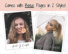 Load image into Gallery viewer, Yearbook AD Template, Senior & High School Graduation, Grad Announcement, School Yearbook, FULL Page, Photo Card, Yearbook Ad, Grad Tribute | Style 2