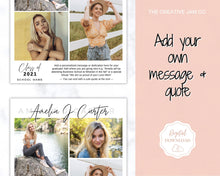 Load image into Gallery viewer, Yearbook AD Template, Senior & High School Graduation, Grad Announcement, School Yearbook, FULL Page, Photo Card, Yearbook Ad, Grad Tribute | Style 2