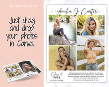 Load image into Gallery viewer, Yearbook AD Template, Senior & High School Graduation, Grad Announcement, School Yearbook, FULL Page, Photo Card, Yearbook Ad, Grad Tribute | Style 2